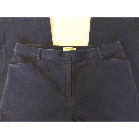 ORVIS Women's Sz 12 Blue Corduroy Pants Boot Cut Mid Rise - Picture 4 of 8